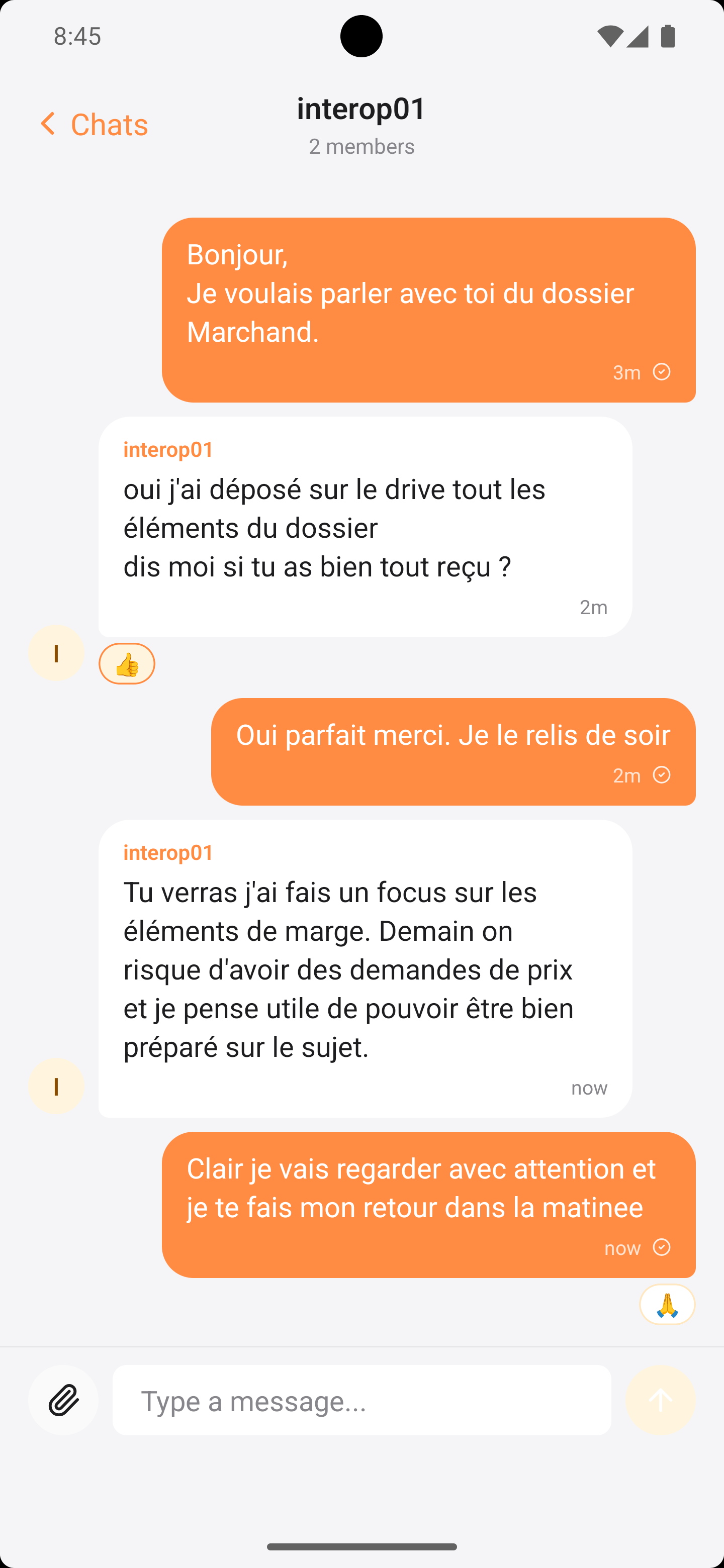 Conversation chiffrée dans AKARUP